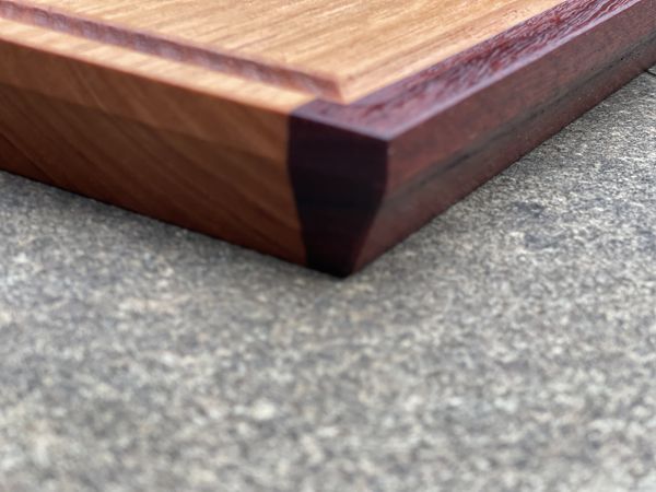 Chopping / Charcuterie Board Two Tone Juice Groove - 390mm long x 280mm wide x 30mm thick