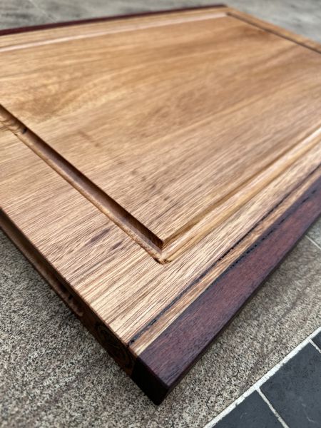 Chopping / Charcuterie Board - 600mm long x 400mm wide x 30mm thick (Juice Groove One Side)