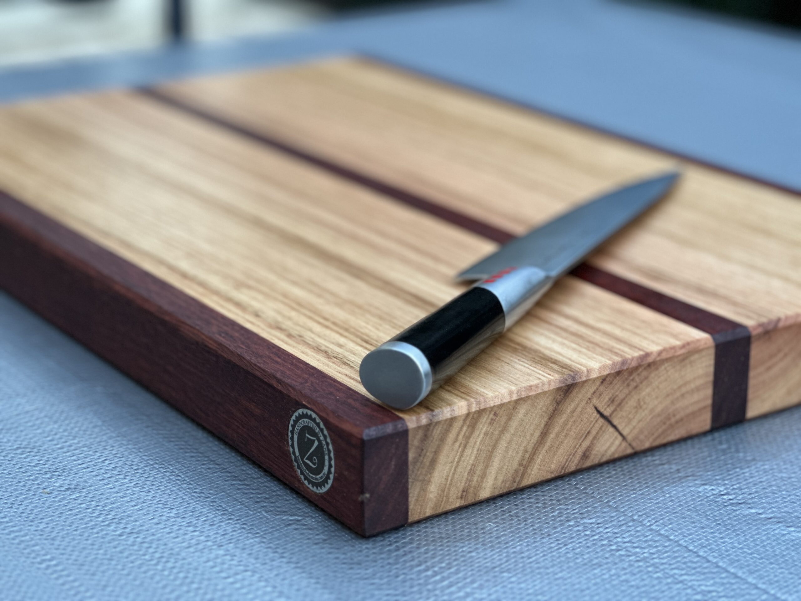 Chopping / Charcuterie Board - 500mm long x 310mm wide x 40mm thick - 3 strip